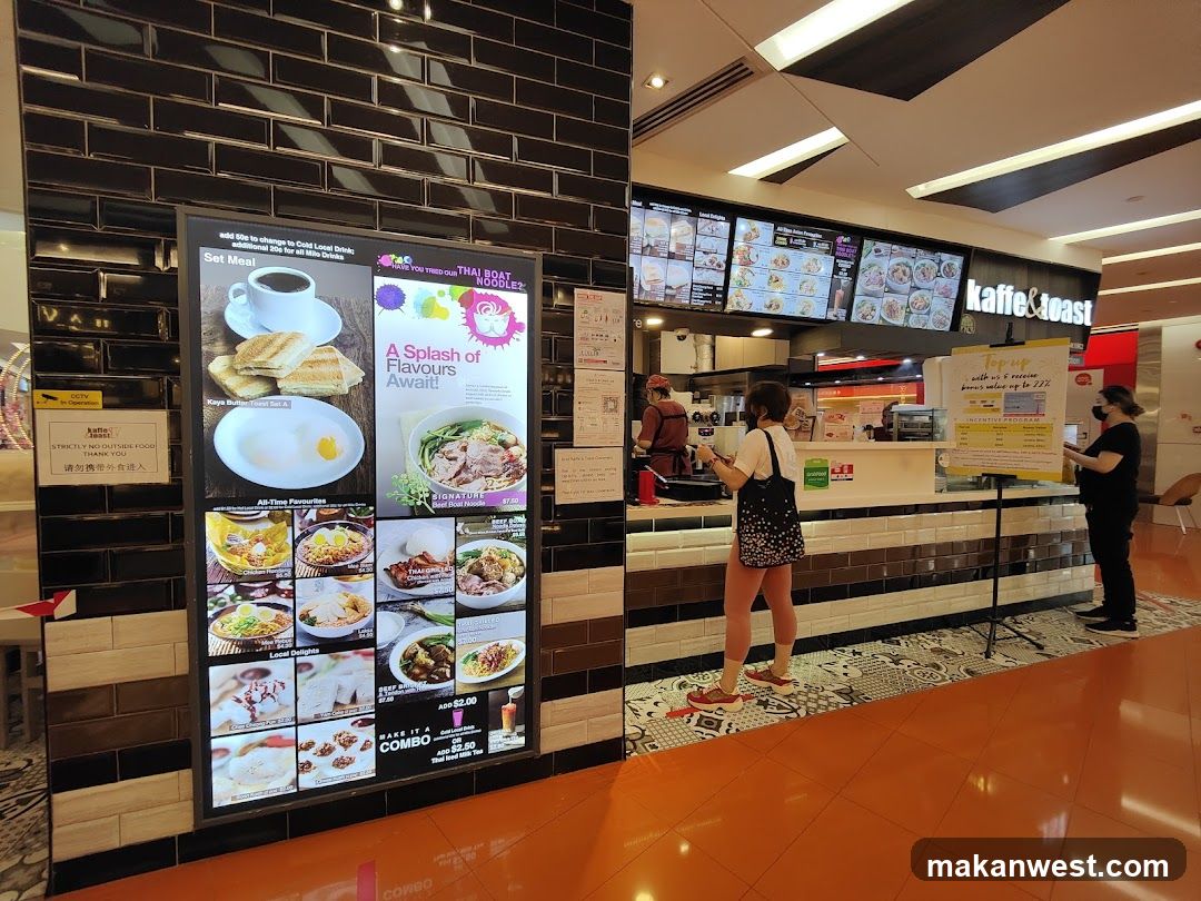 Food Court Scene with Menu Board and Counter