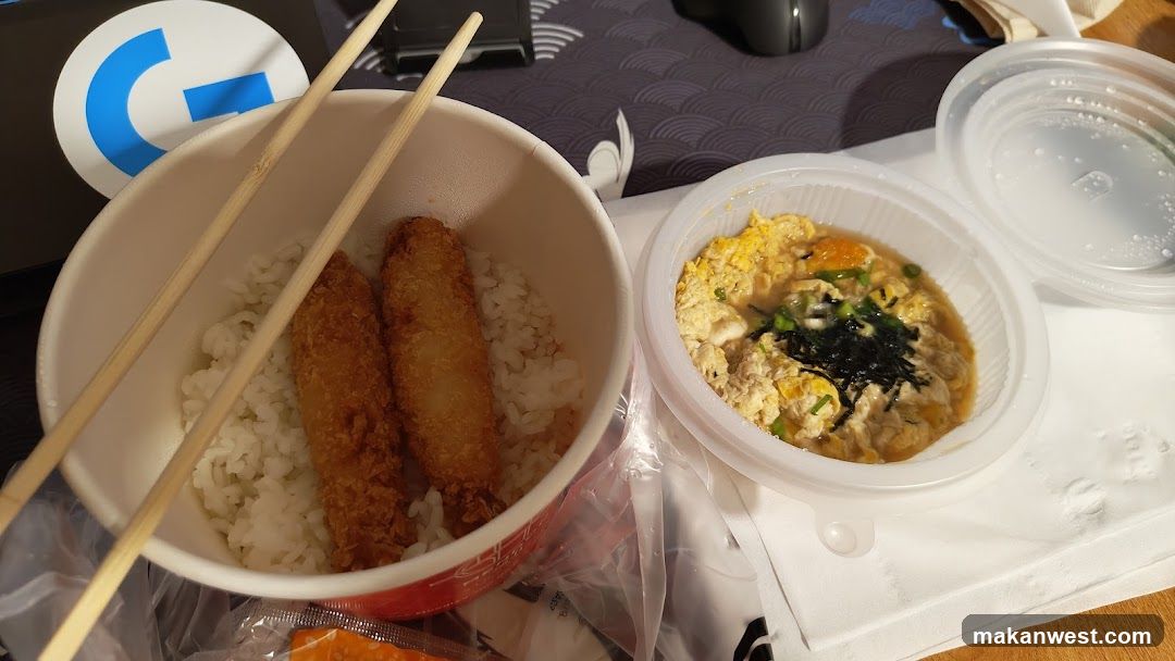 Takeout Meal with Fried Fish and Egg Dish