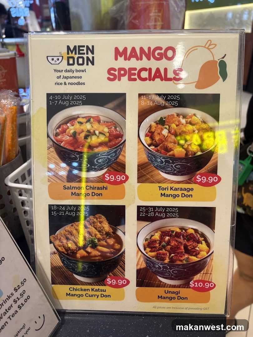 Mango Specials Menu Board
