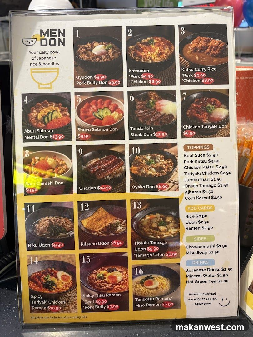 Men Don Menu Board