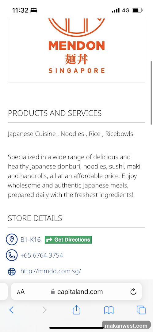 Mendon Singapore - Products and Services Page