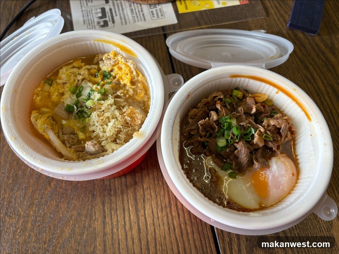 Takeout Bowls on Wooden Table