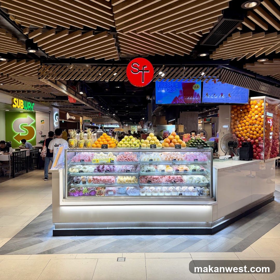 Fruit and Dessert Display in Mall