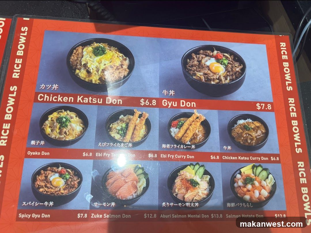 Rice Bowls Menu