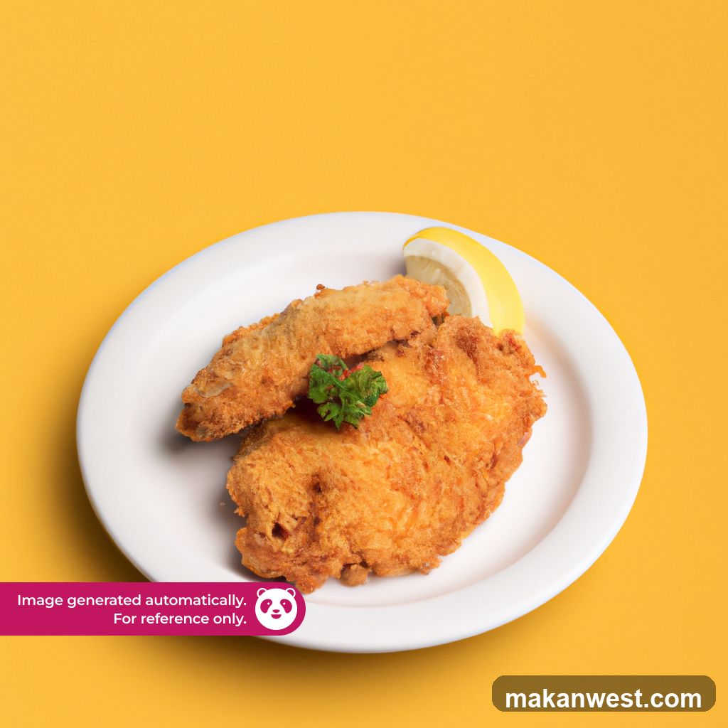 Fried Chicken with Lemon Wedge