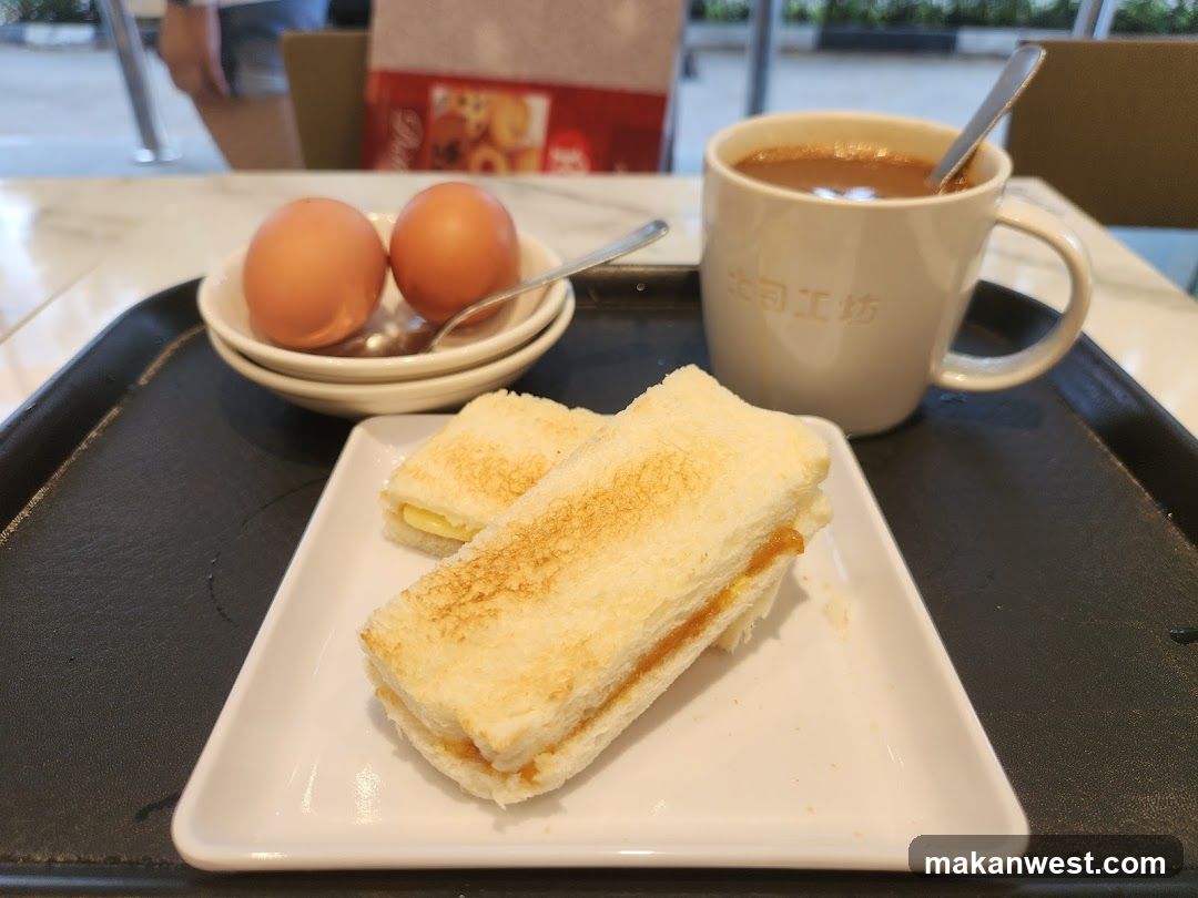 Breakfast Tray with Toast and Eggs