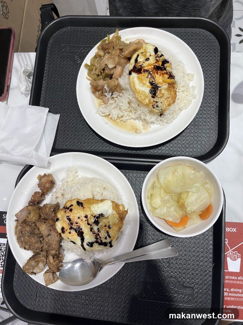 Food Tray with Rice and Side Dishes