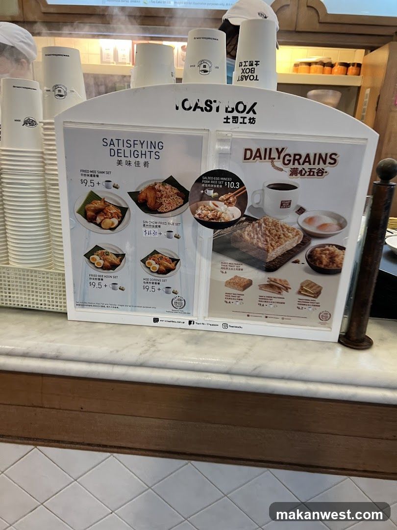 TOAST BOX Menu Display