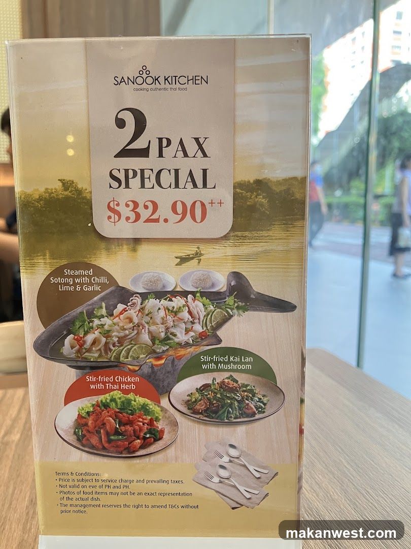 Sanook Kitchen Menu Special