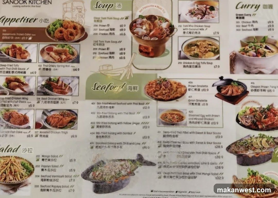 Sanook Kitchen Menu