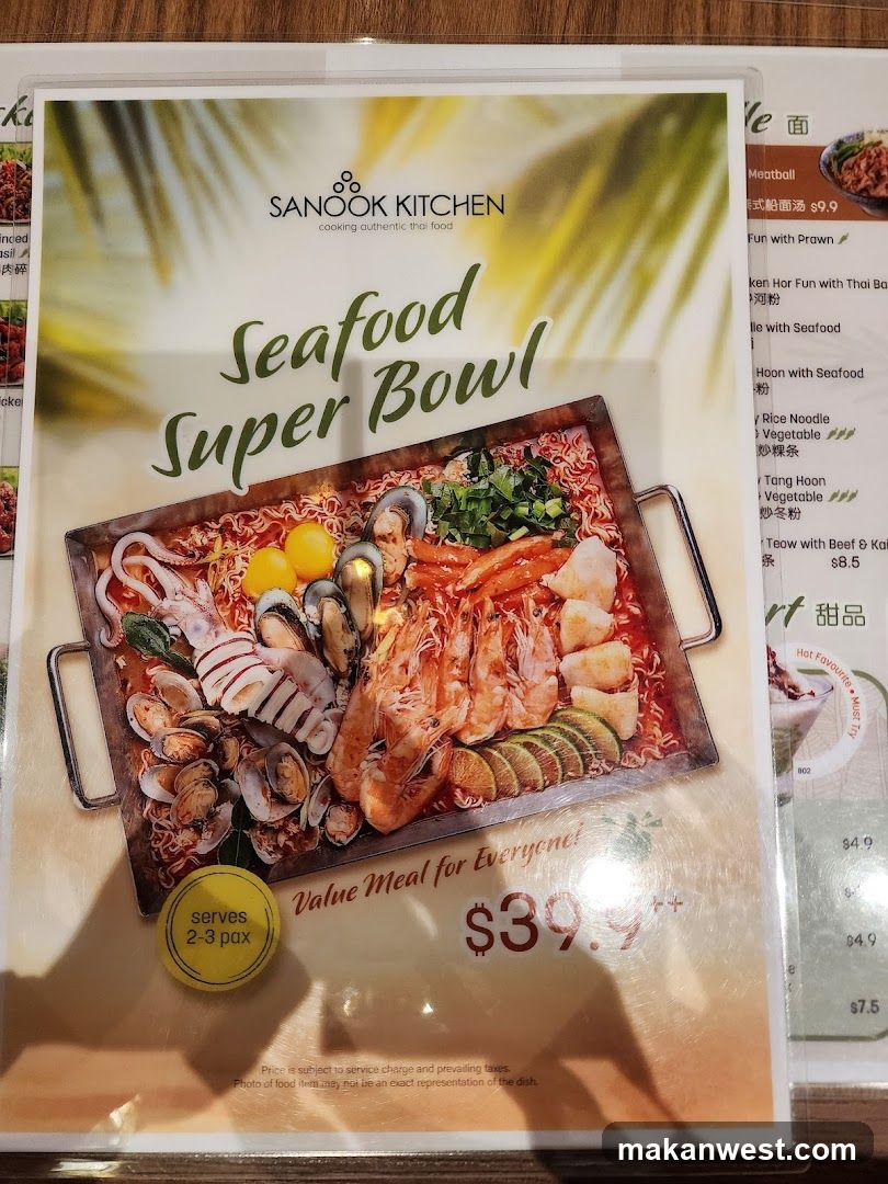 Seafood Super Bowl Menu Ad