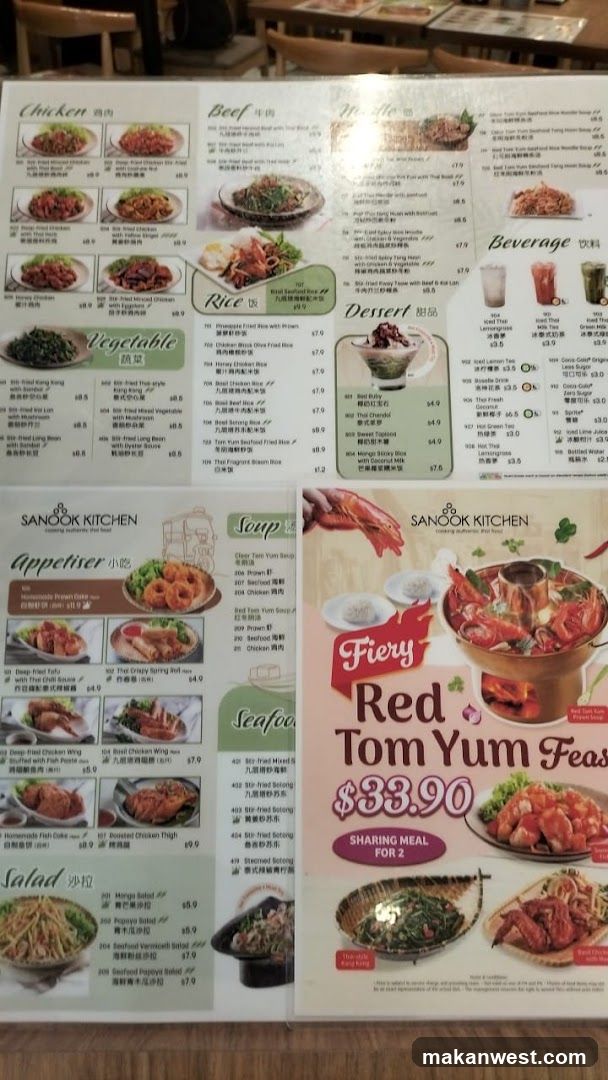 Sanook Kitchen Menu
