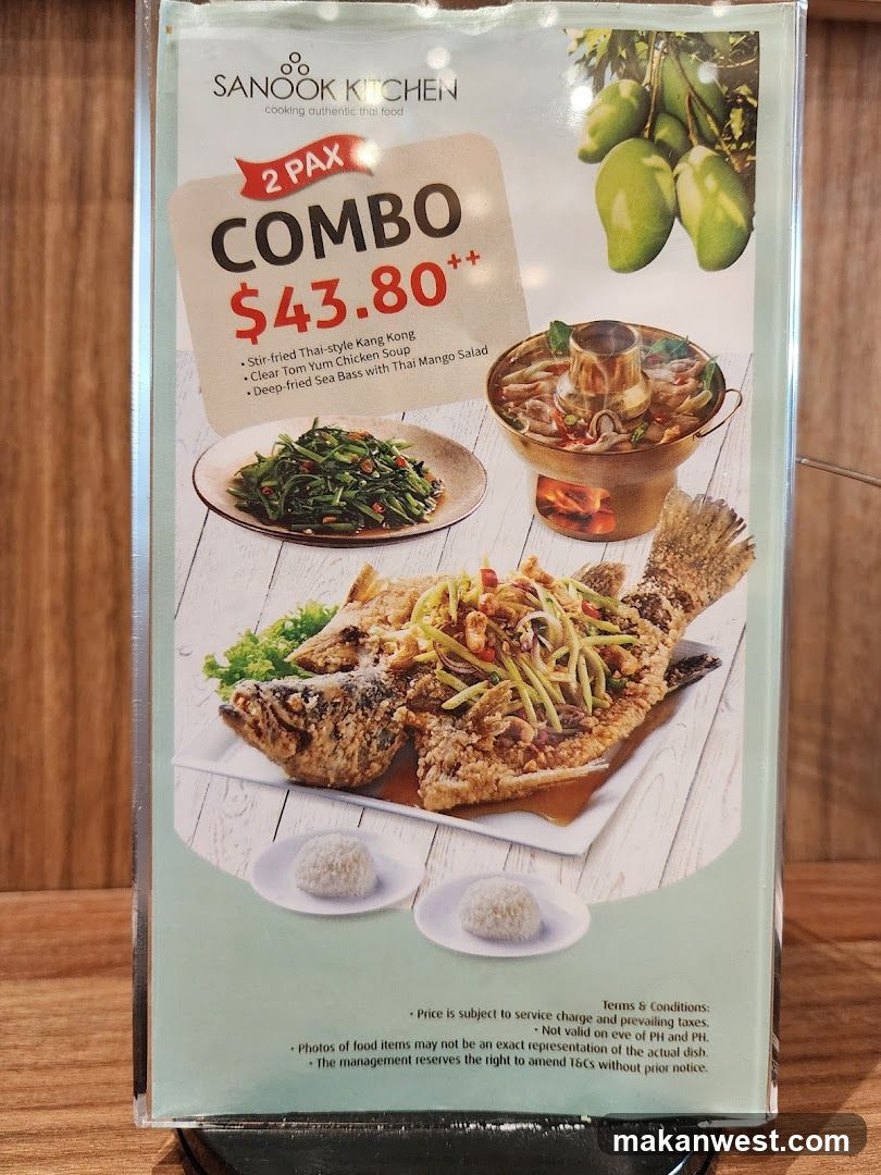 Sanook Kitchen Combo Menu
