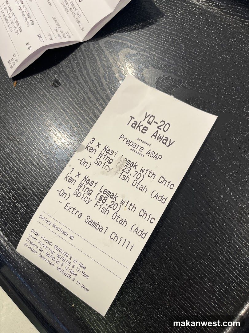 Takeaway Receipt