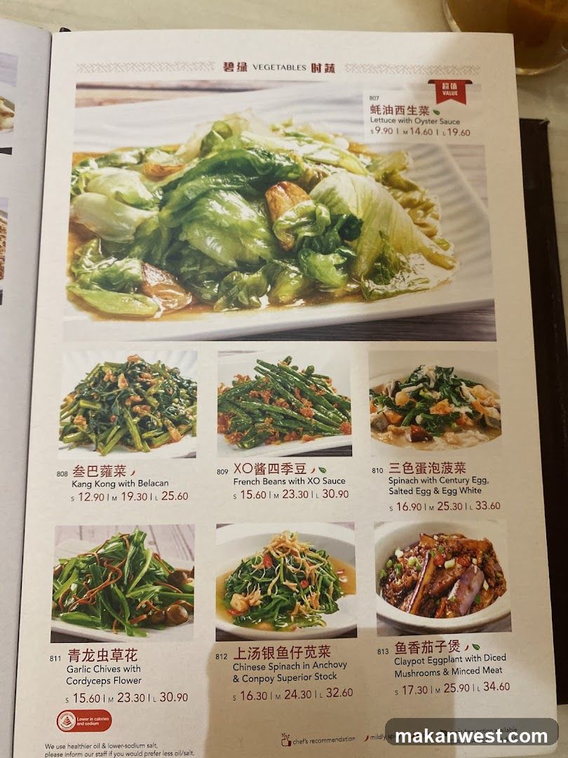 Vegetables Menu Page