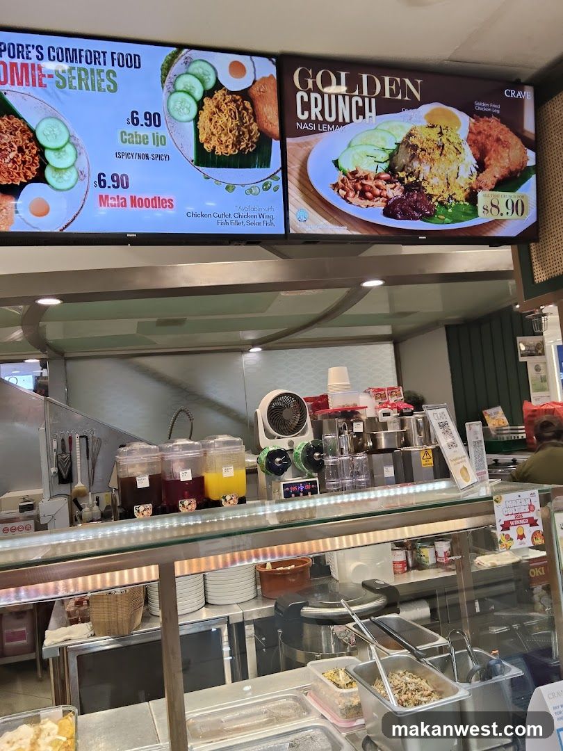 Food Stall Interior with Menu Display