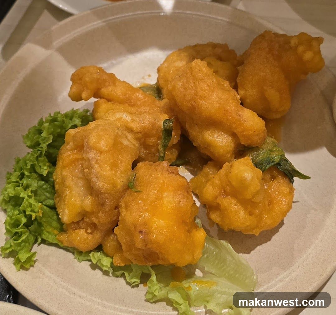 Fried Chicken with Lettuce Garnish