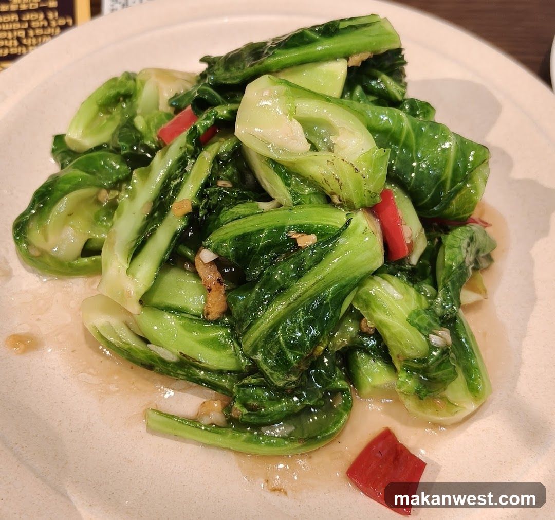 Stir-fried Chinese Greens with Red Peppers