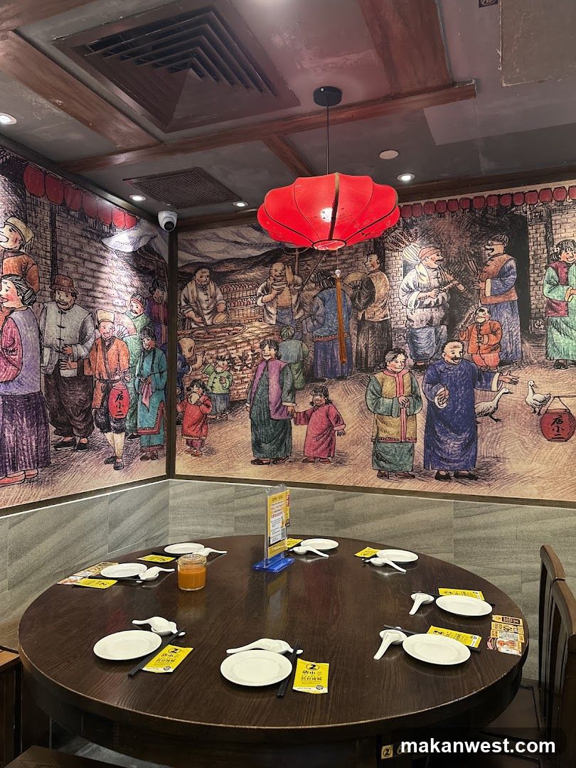 Restaurant Interior with Mural Wall Art