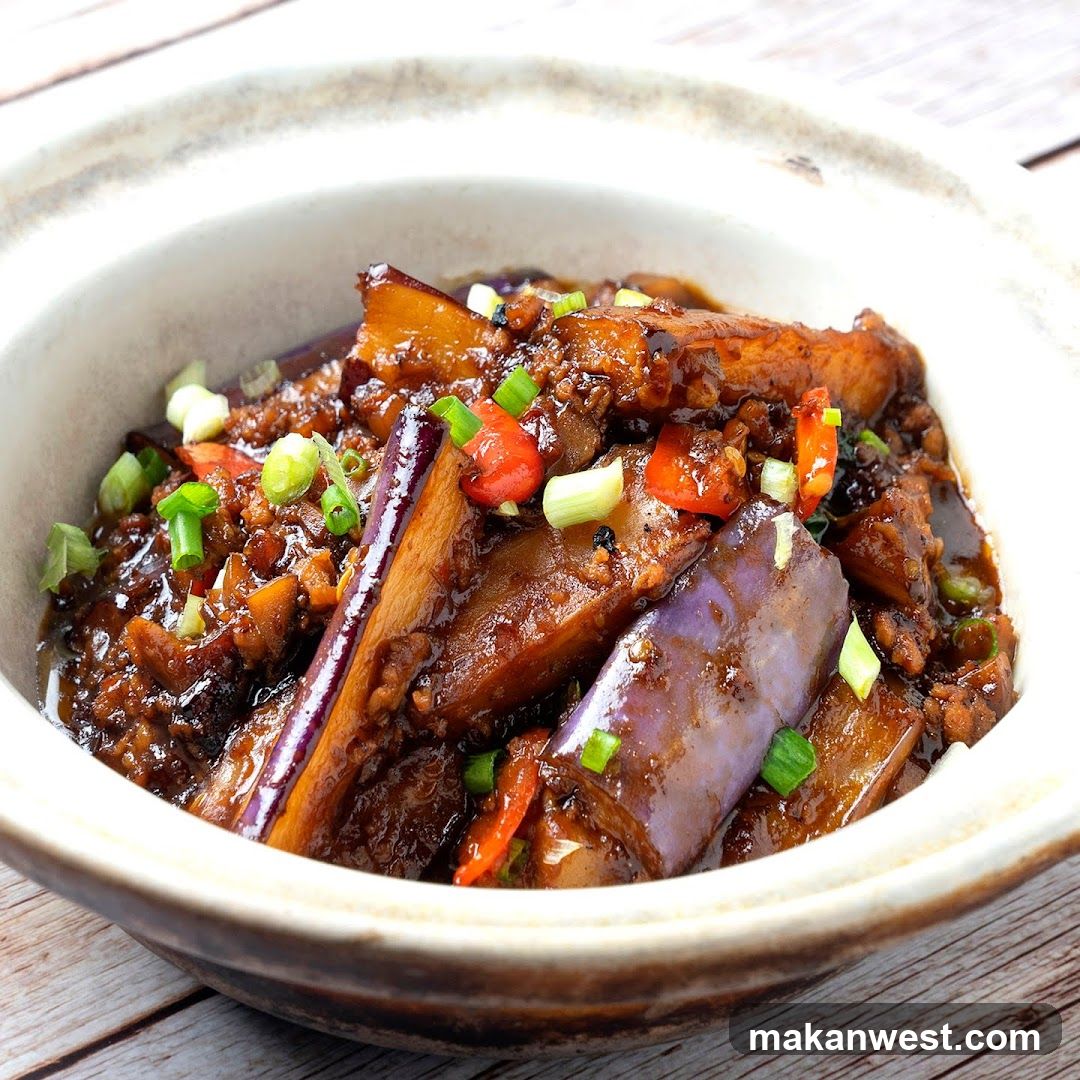 Stir-fried Eggplant with Peppers and Scallions