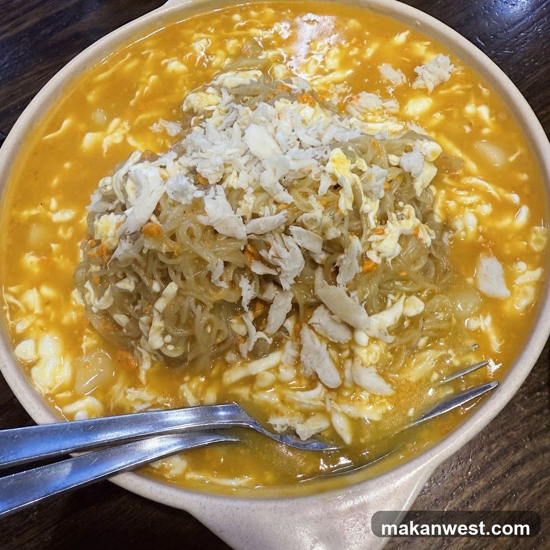Egg Drop Noodle Soup with Crab Meat