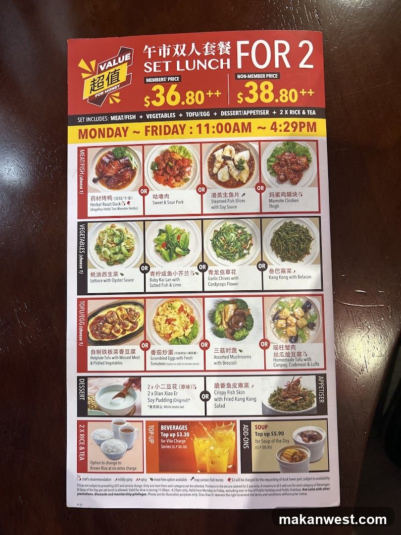 Value Set Lunch Menu