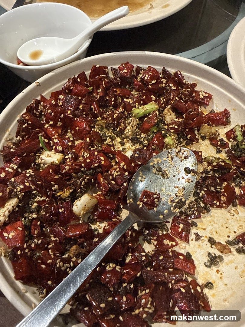 Spicy Dried Chili Dish with Sesame Seeds