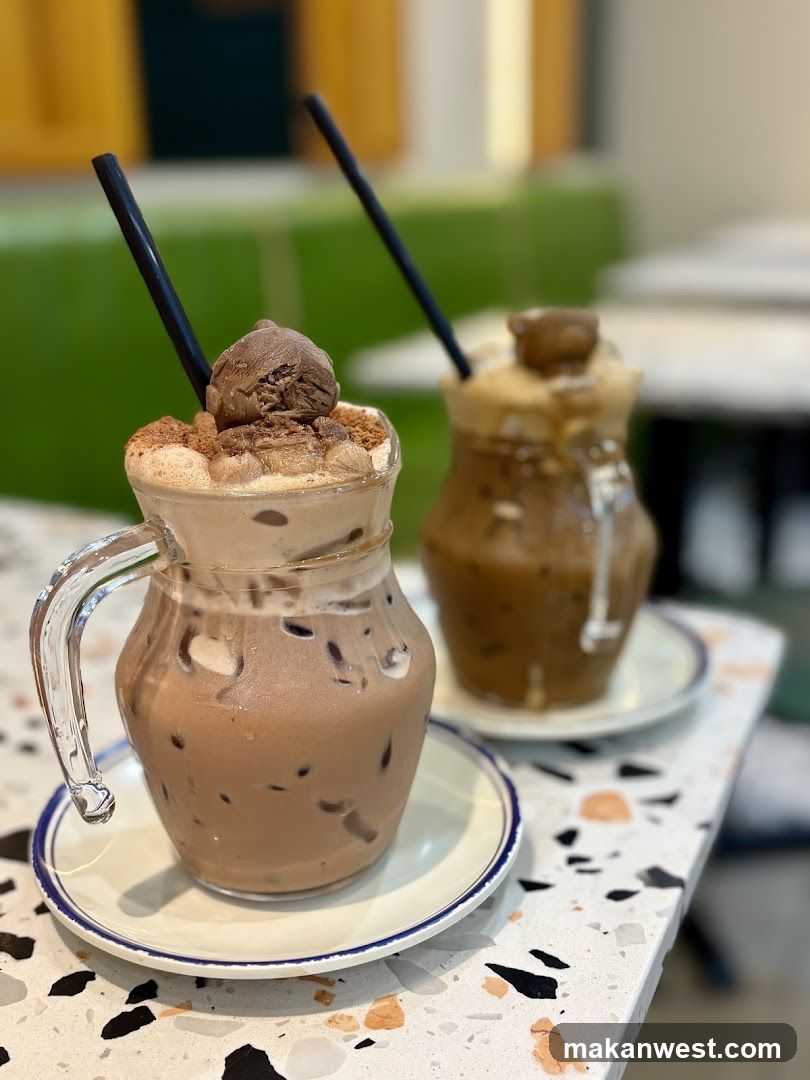 Iced Coffee Drinks in Glass Pitchers