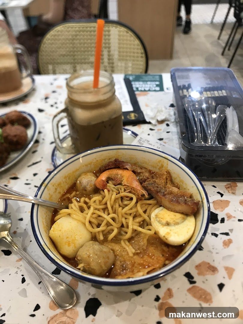 Noodle Bowl with Iced Coffee