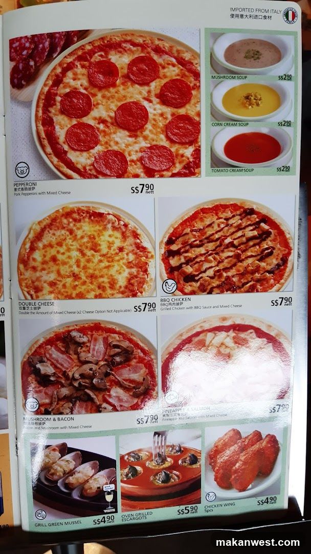 Pizza and Soup Menu Page