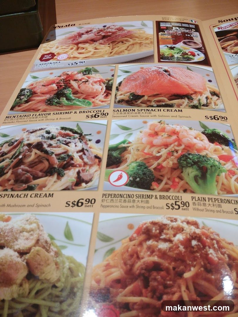 Pasta Menu