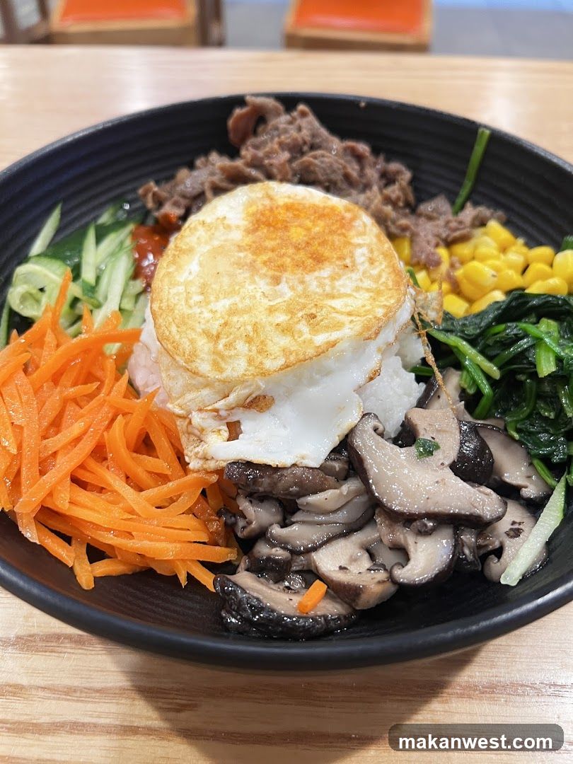 Bowl of Korean-style Bibimbap with Fried Egg