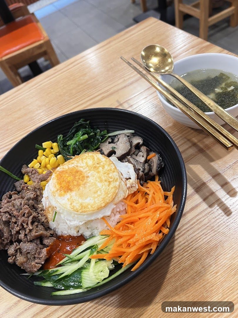 Korean Bibimbap Bowl with Side Soup