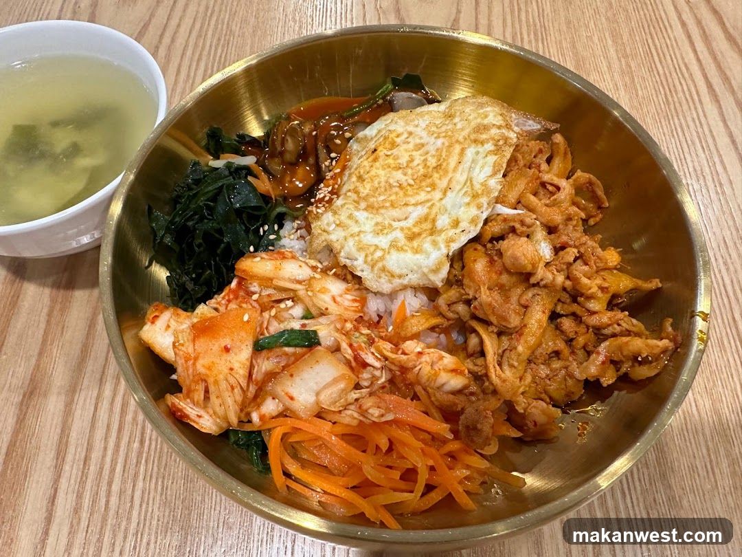Korean Bibimbap Bowl with Side Soup