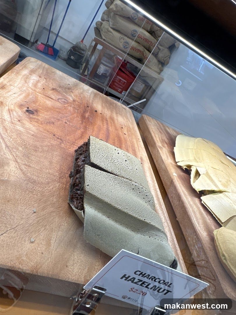 Charcoal Hazelnut Cake Display