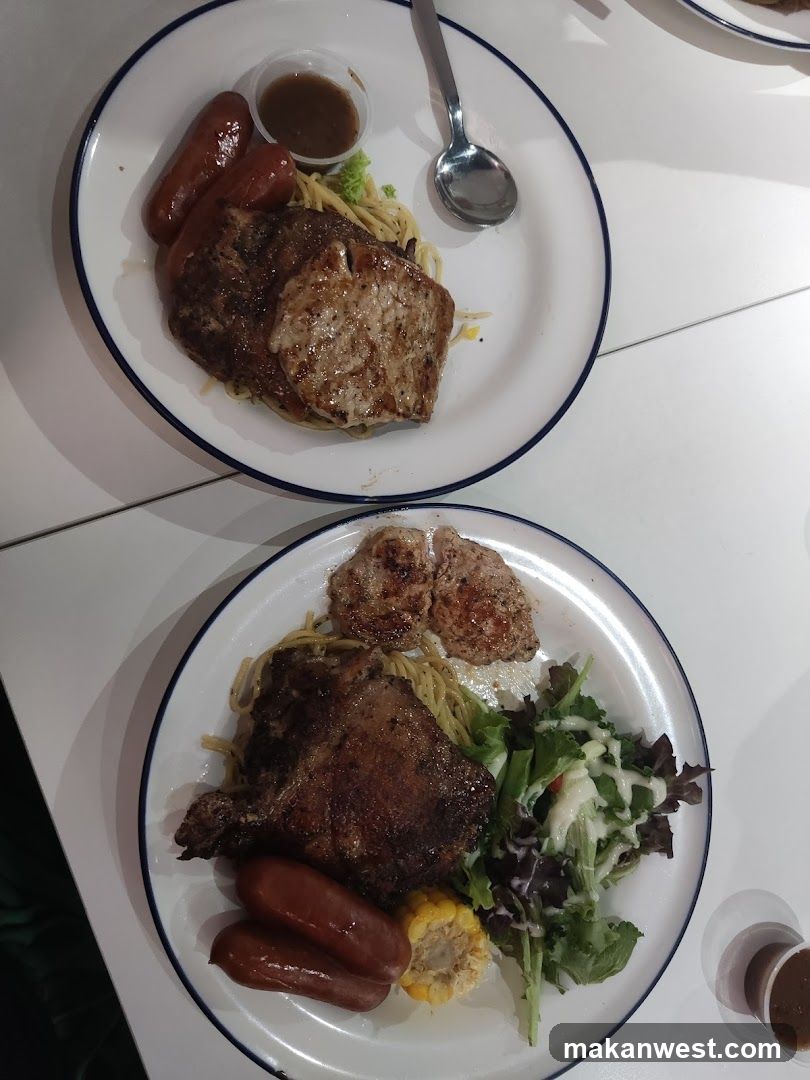 Food Plates with Meat and Sides