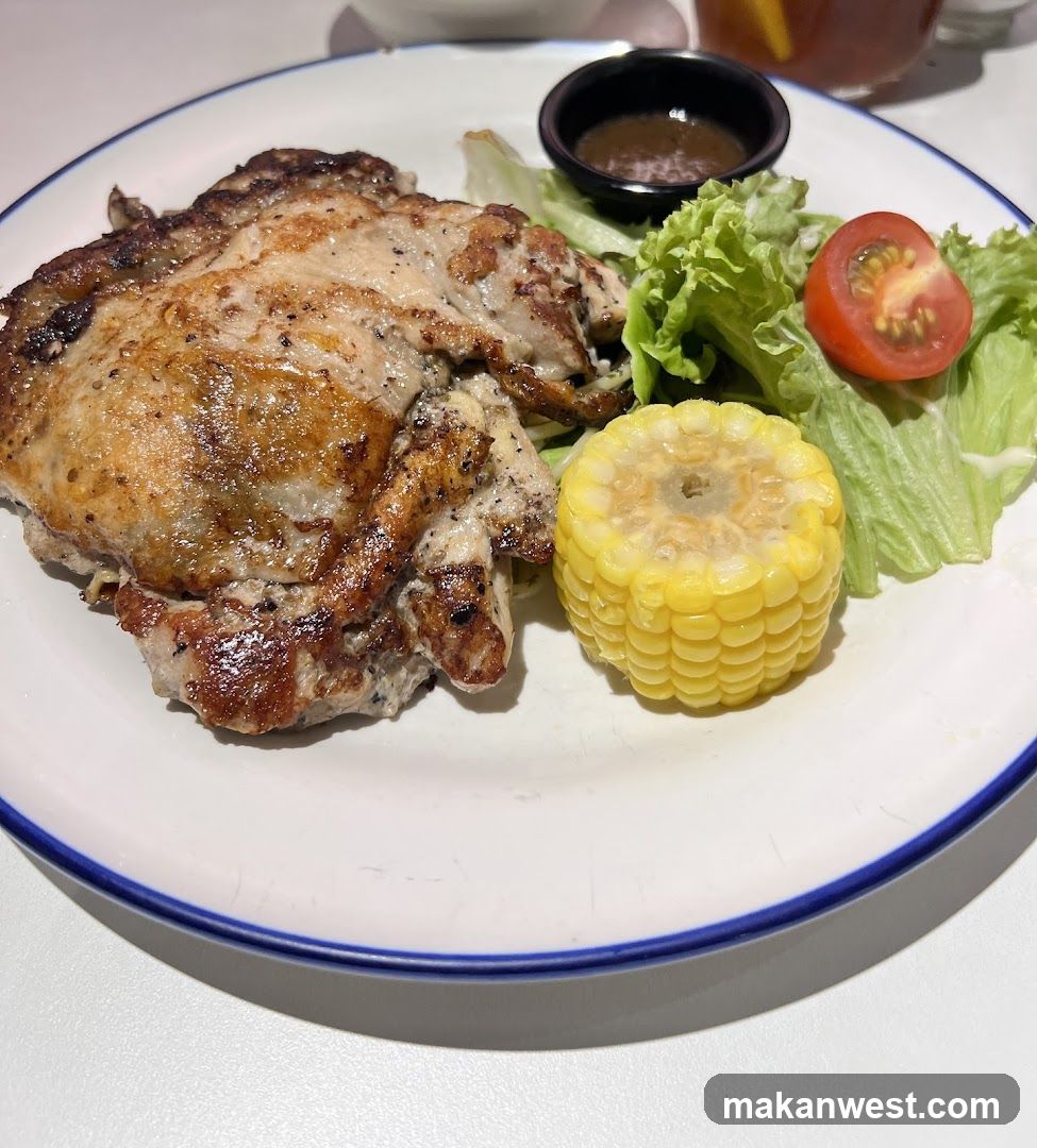 Grilled Chicken with Corn and Salad
