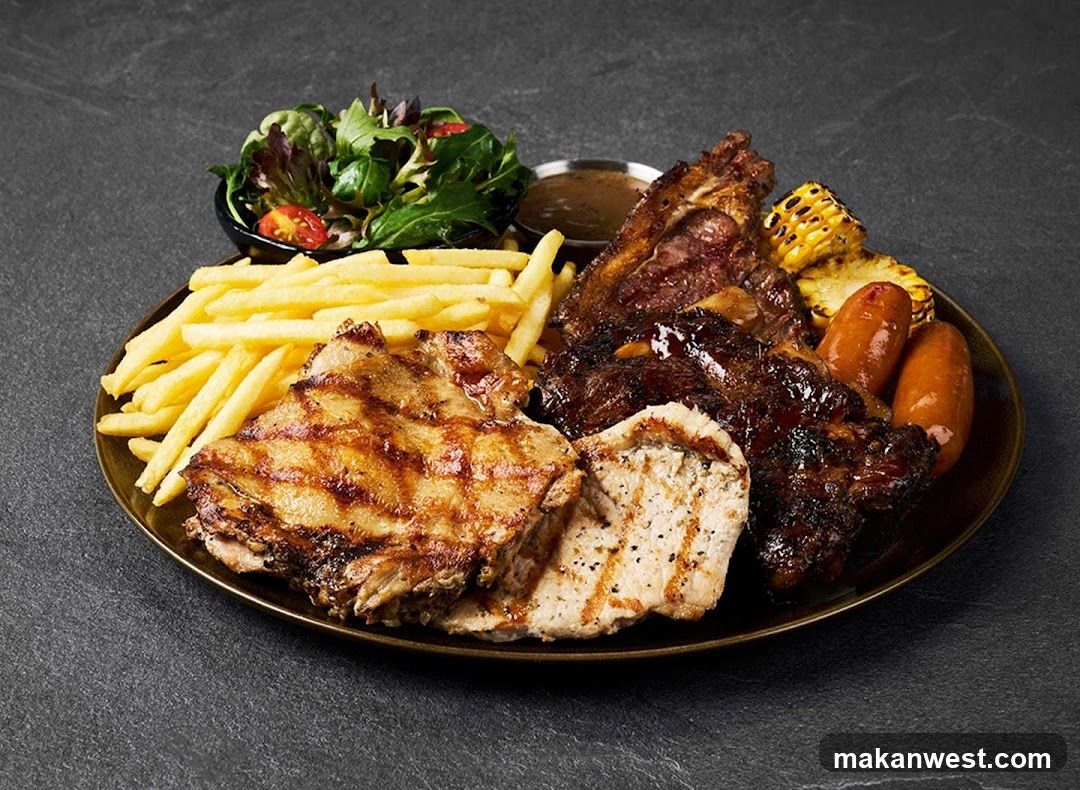 Grilled Meat Platter with Fries and Salad