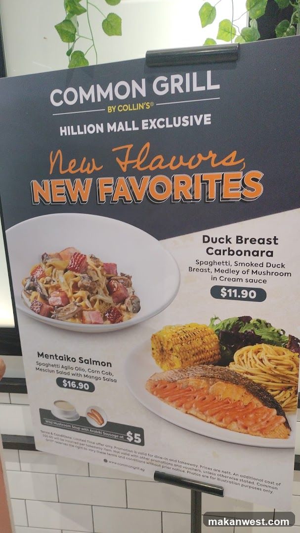 Common Grill by Collins - New Flavors & Favorites Menu Board