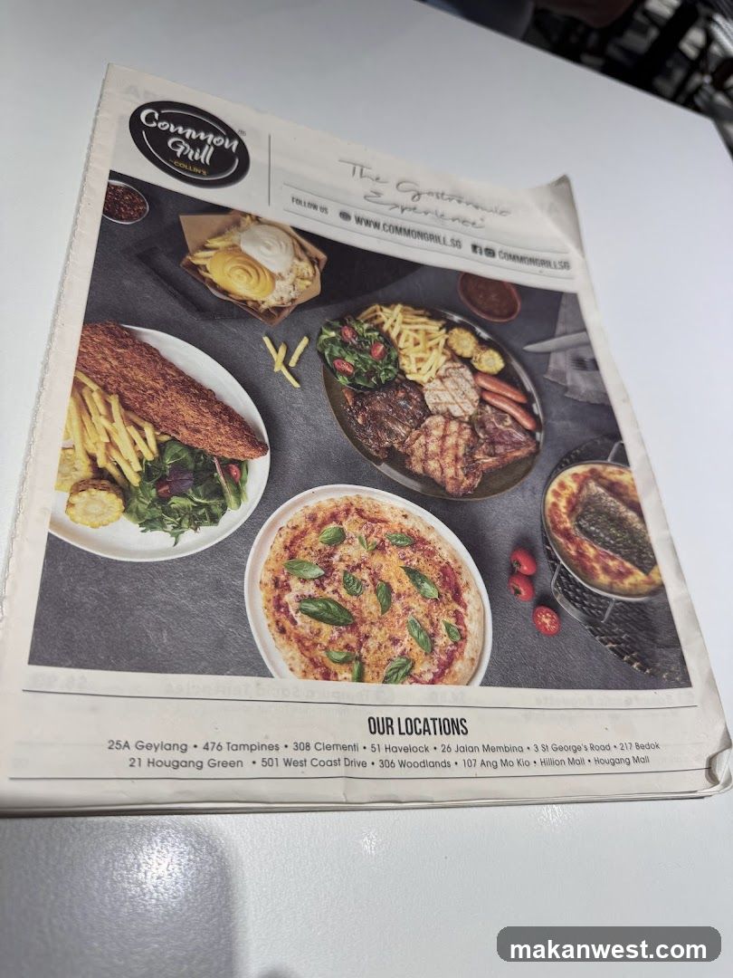 Common Grill Menu Flyer