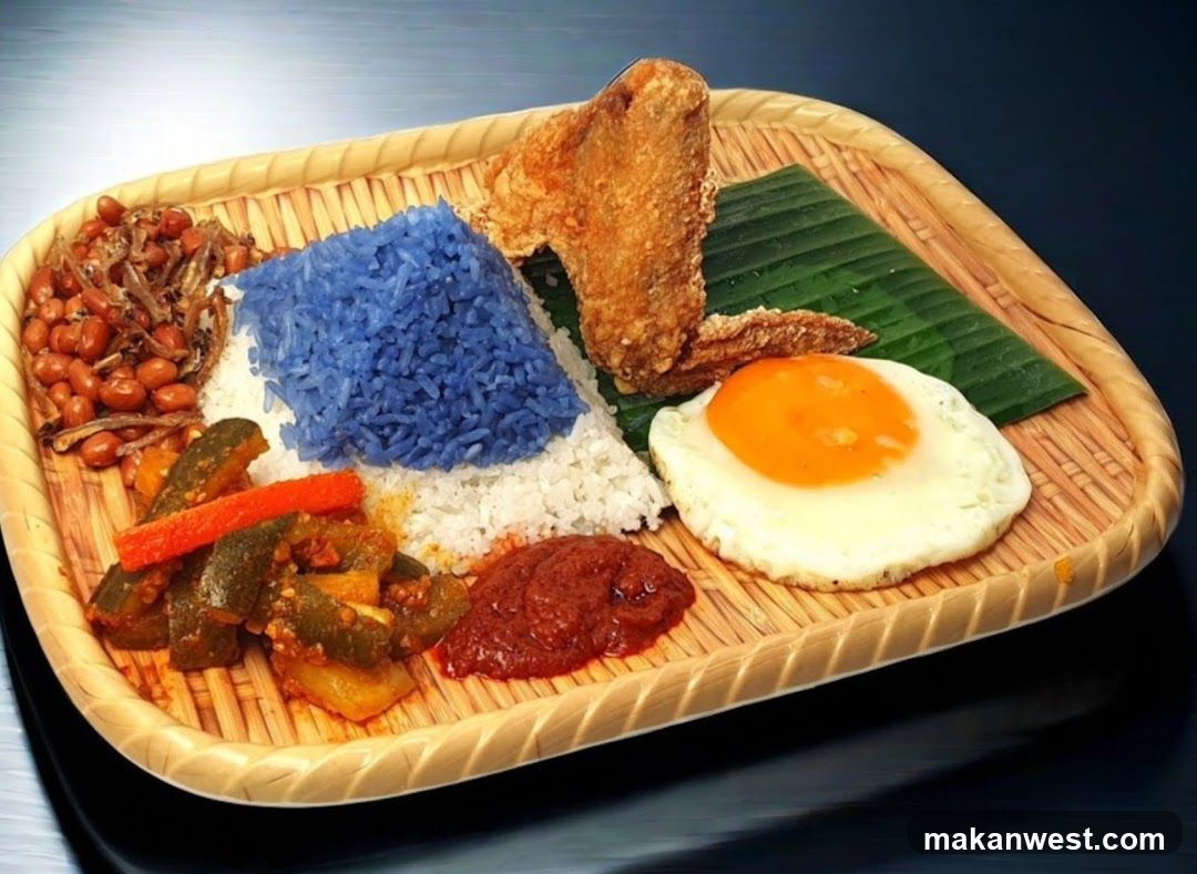 Nasi Lemak on Bamboo Tray