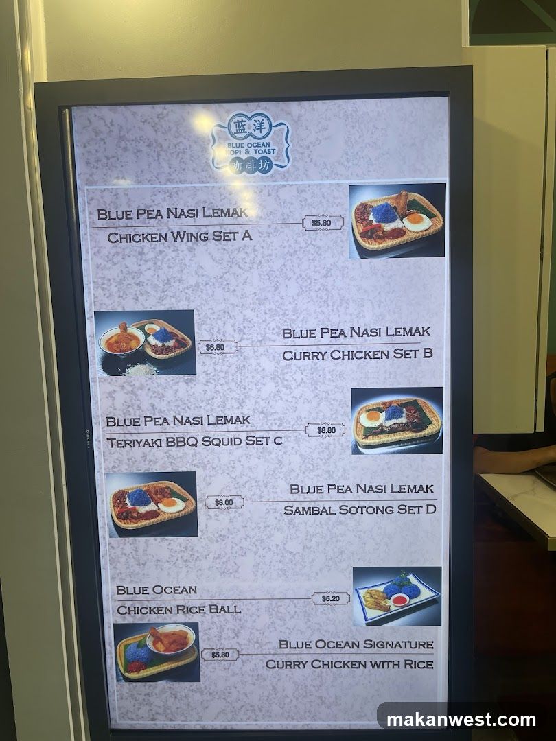 Blue Ocean Dry & Toast Menu Board