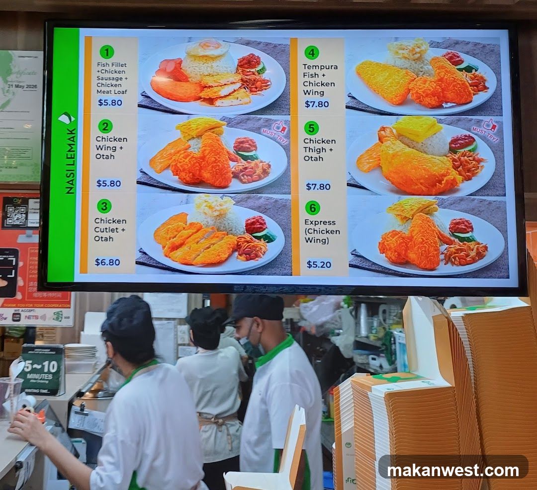Nasi Lemak Menu Board