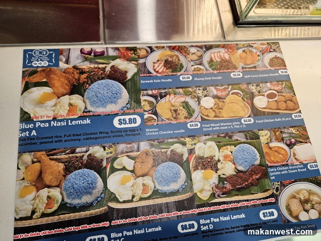 Blue Pea Nasi Lemak Menu
