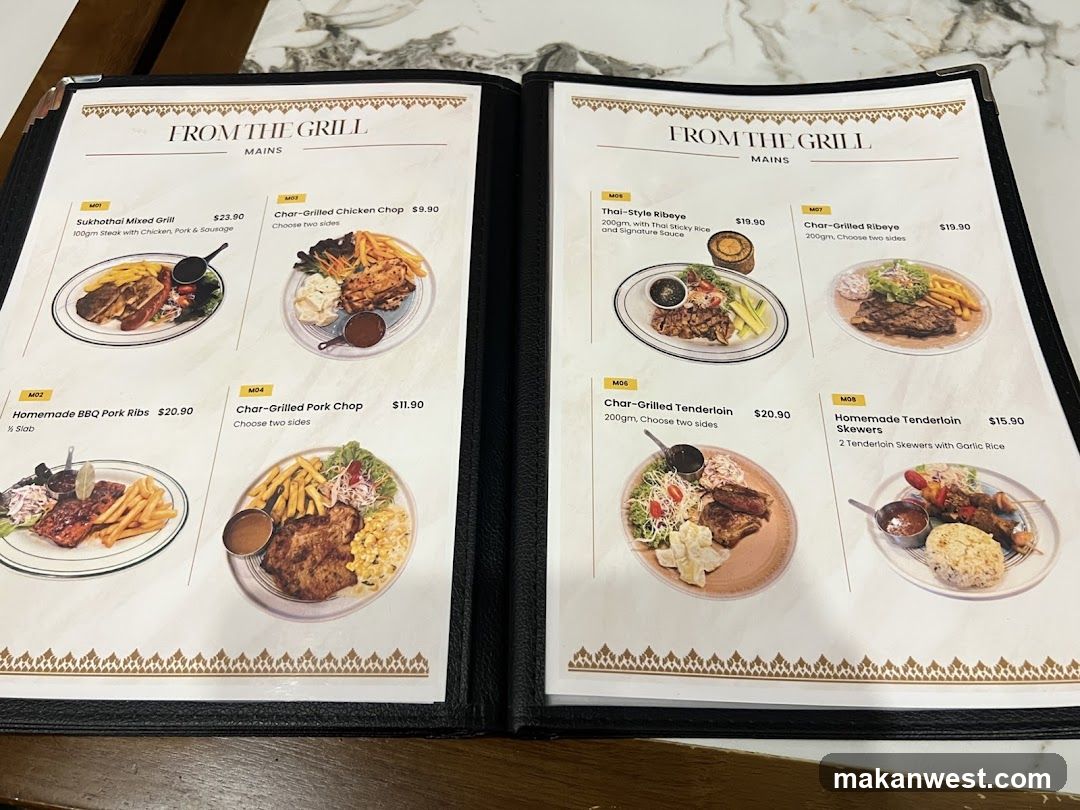 From the Grill - Mains Menu