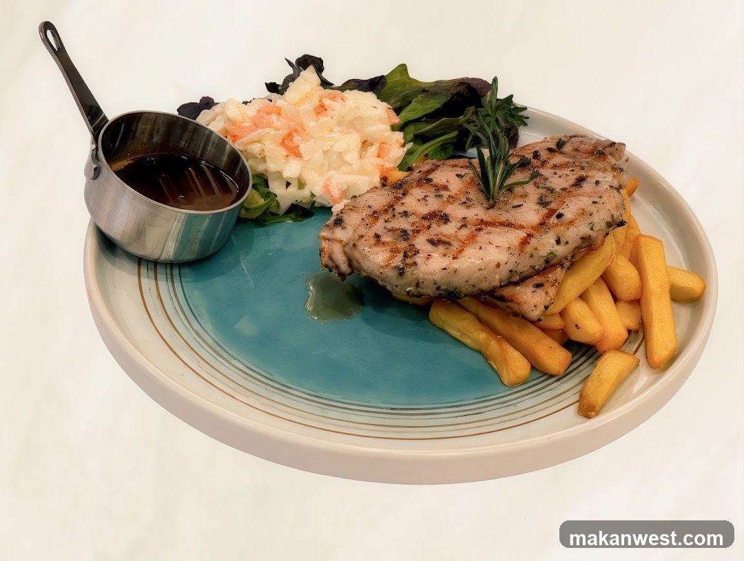 Grilled Chicken with Fries and Coleslaw
