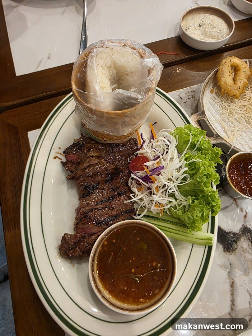 Grilled Steak with Side Dishes