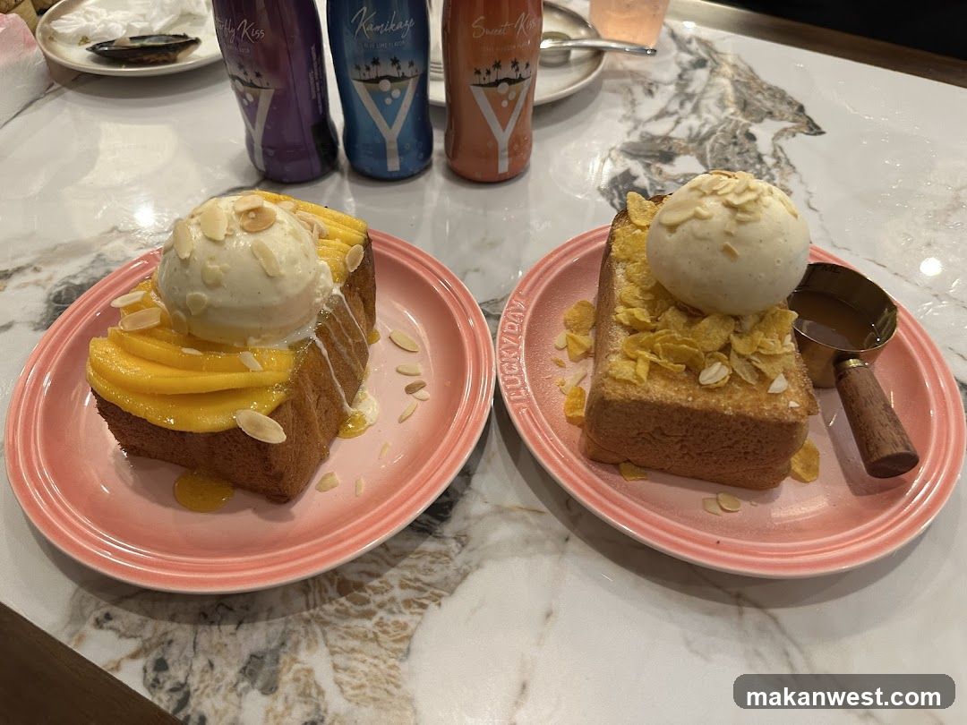 Toast with Ice Cream and Condiments