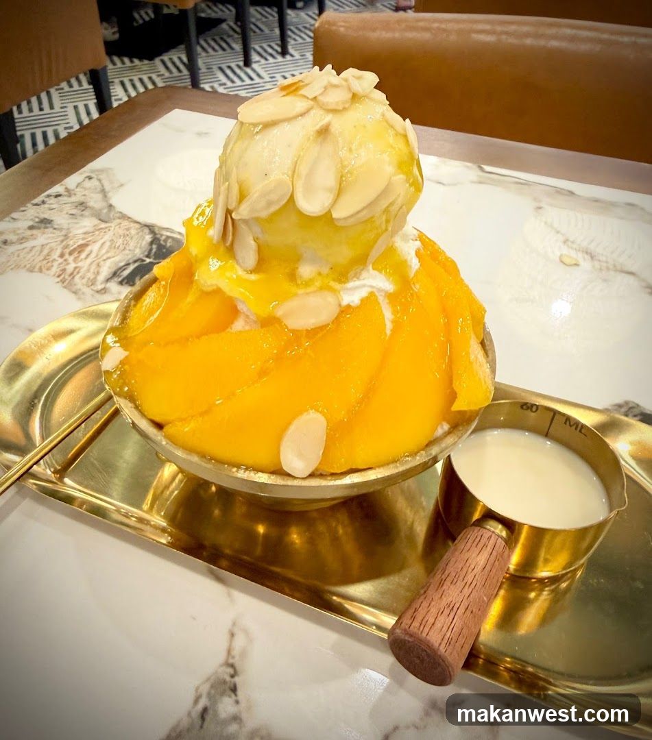 Mango Shaved Ice with Almond Topping