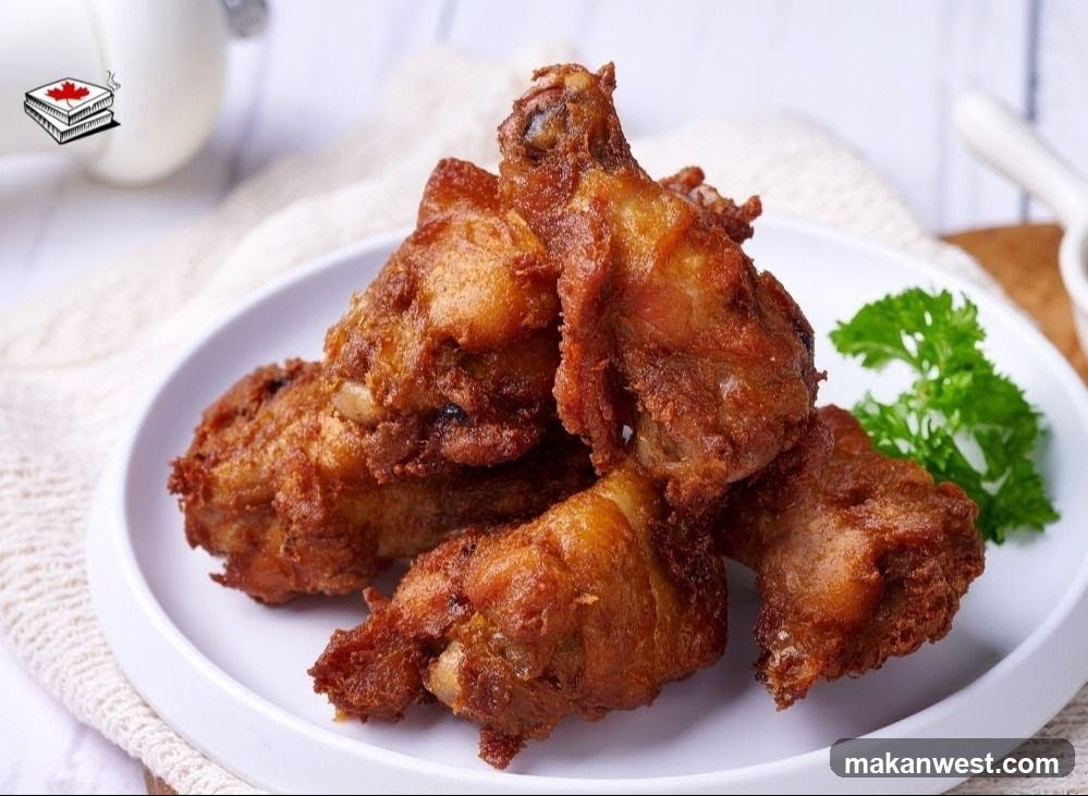 Fried Chicken with Parsley Garnish